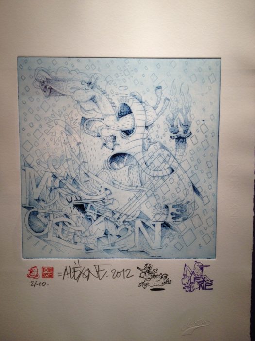 Lithographie Alexone Galerie LeFeuvre Exposition Alacrite 2012