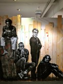Jef Aerosol - Basquiat Warhol Haring Lennon - Pochoir sur palissade 230x245 cm - Prix 8000€ - Galerie XinArt