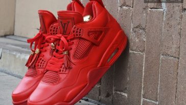 Air Jordan 4 X Louis Vuitton Red Don Dank Customs