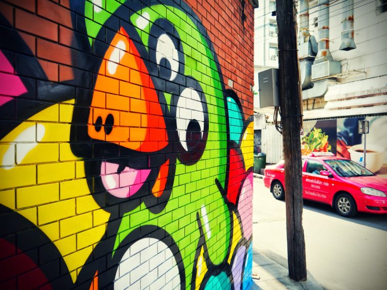 Oeuvre mural des Birdy Kids à Bangkok