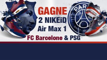 Jeu Concours Sneakart NikeiD Air Max1 PSG FC BAcelonne