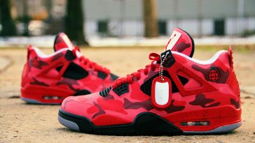 Custom Air Jordan 4 Red Urban Camo - Ecentrik Artistry