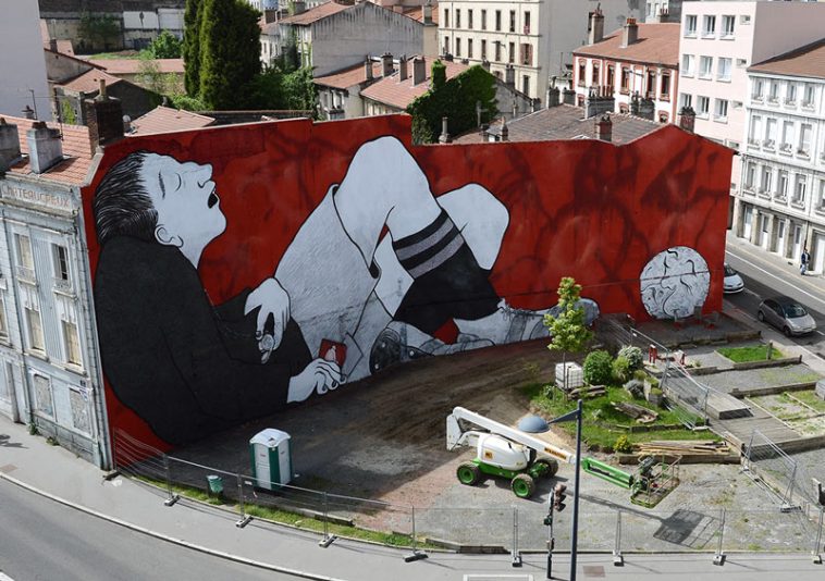 Nouvelle Oeuvre Street-Art du duo Ella Pitr à Saint-Etienne