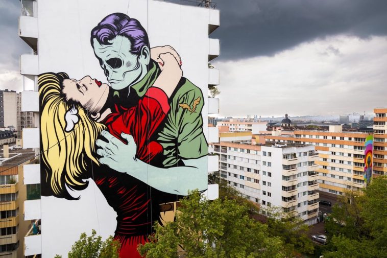 DFace Fresque Mur Street Art Paris 13
