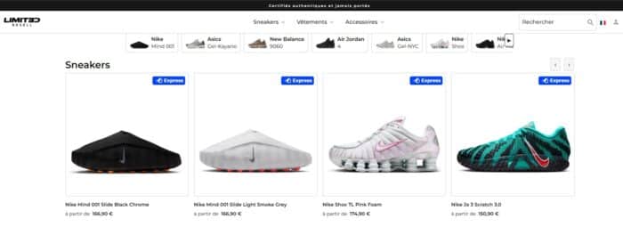 Limited Resell est le magasin en ligne référence pour commander ses sneakers issues d'éditions limitées